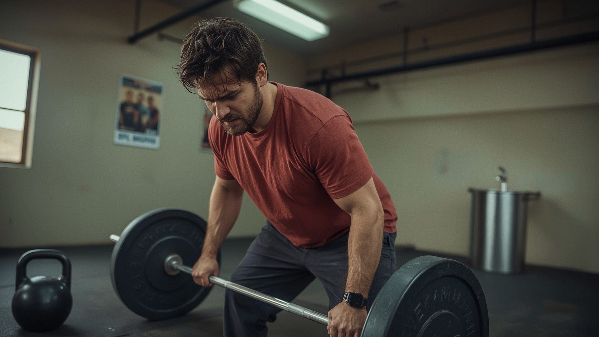 Man struggling with poor deadlift form illustrating common progressive overload mistakes